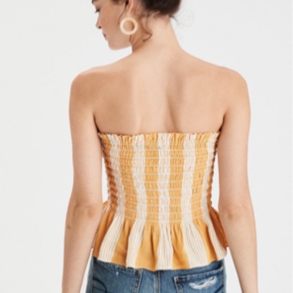 American eagle yellow and white tube top! - Picture 2 of 4